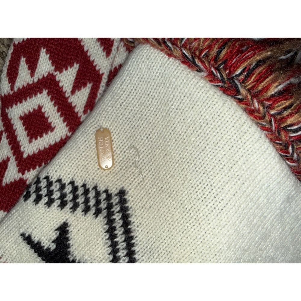 Scotch Soda Amsterdam Bohemian Aztec Star Fringe Kimono Cardigan Sweater - Picture 11 of 15